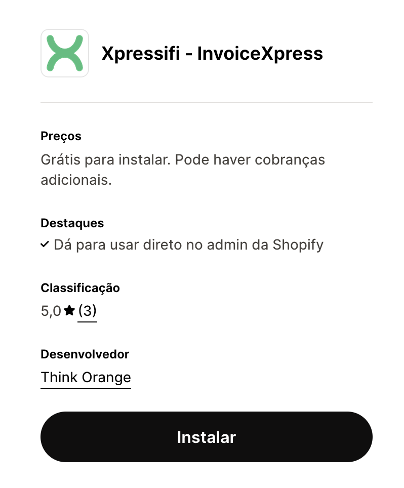 Shopify app store listing
