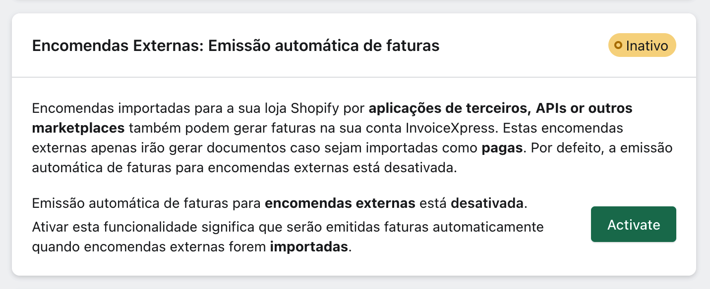 xpressifi automatic invoice emission settings