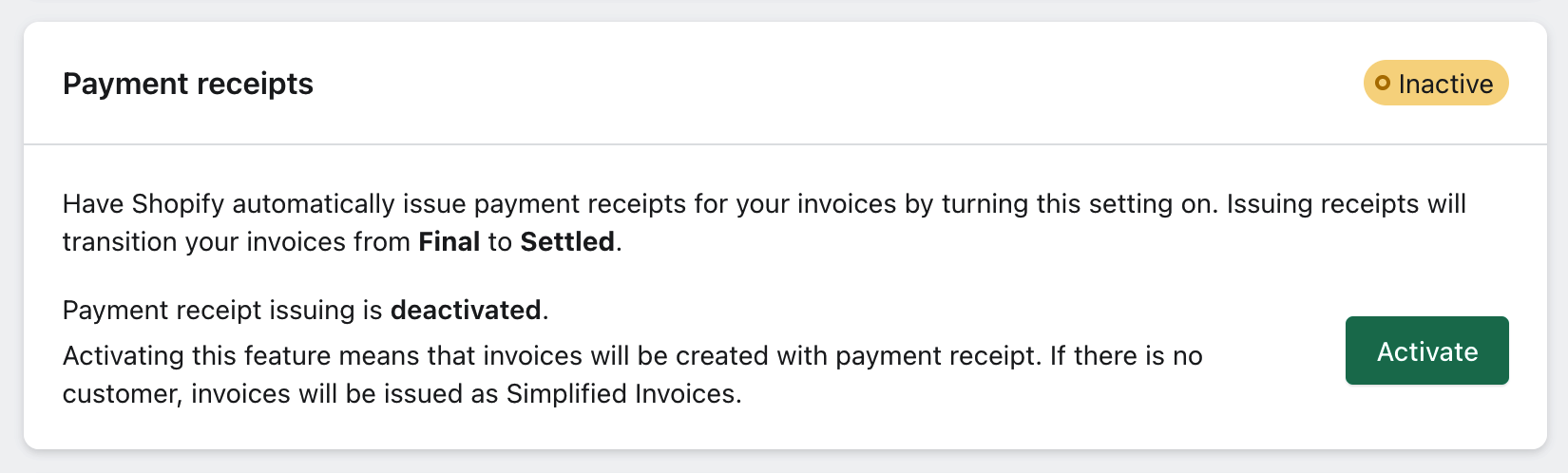 xpressifi payment receipt settings