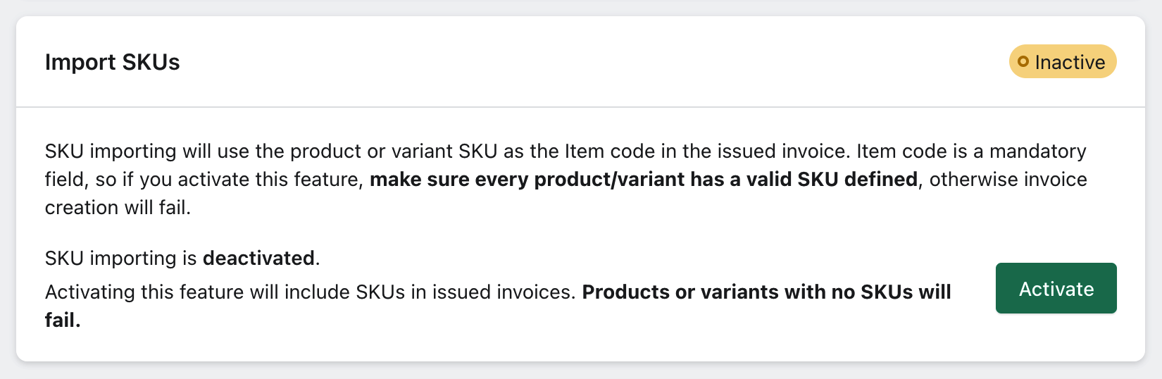 xpressifi SKU and HS Code settings
