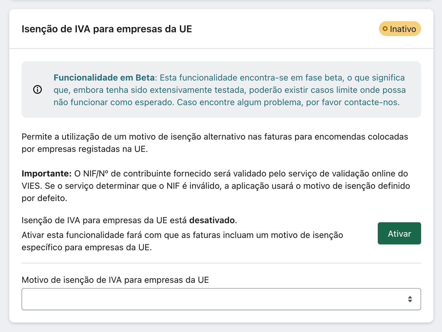 xpressifi VAT exemption settings
