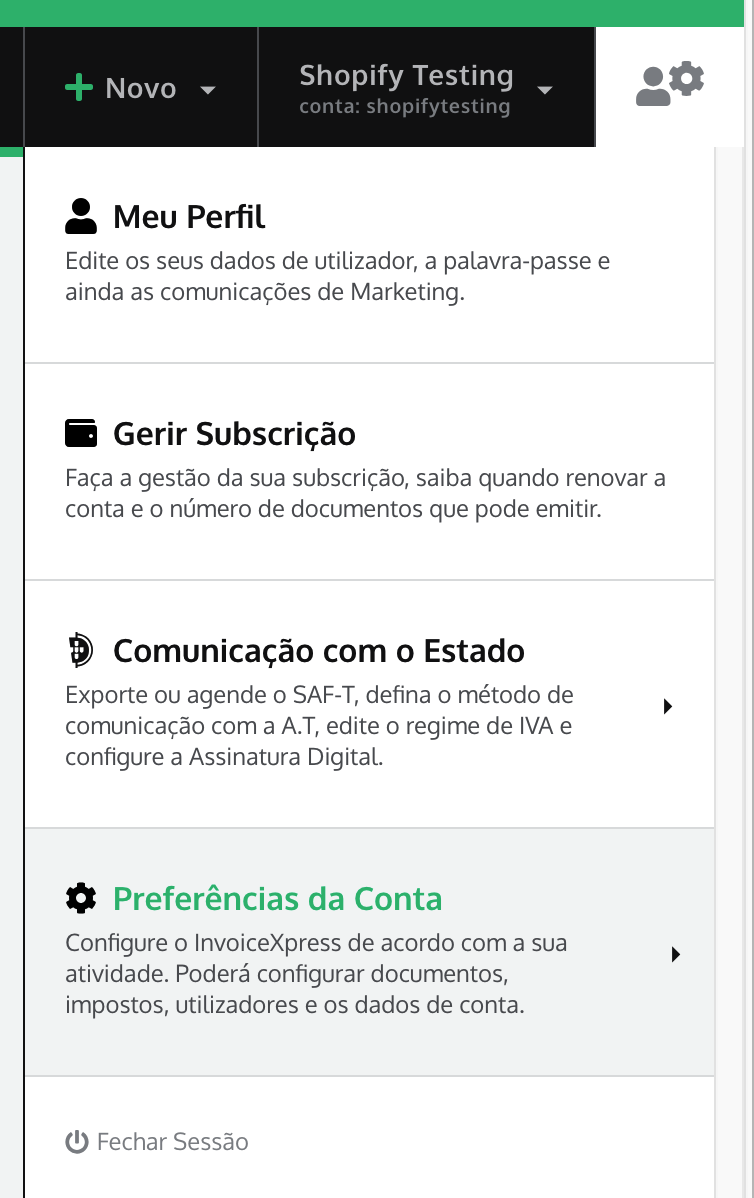 invoicexpress account configuration