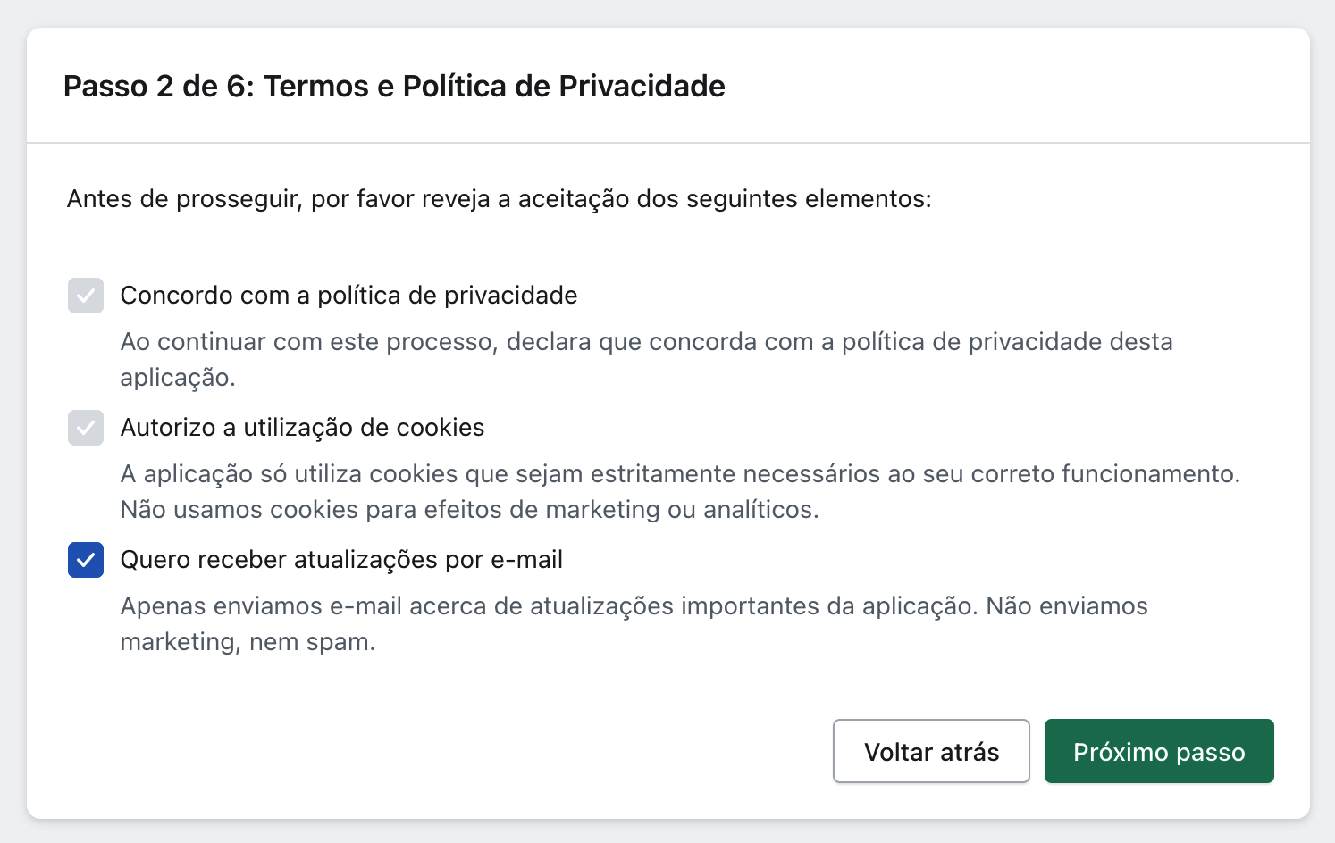 xpressifi onboarding second page: app privacy policy